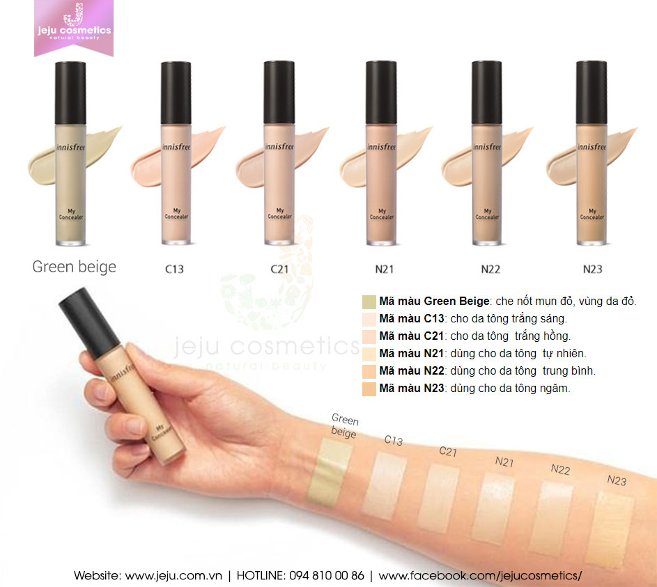 Kem Che Khuyết điểm Toan Diện Innisfree My Concealer Wide Cover 7