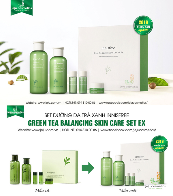 set duong da tra xanh innisfree green tea balancing skin care set 20 1