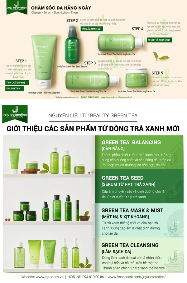 set duong da tra xanh innisfree green tea balancing skin care set 29 1