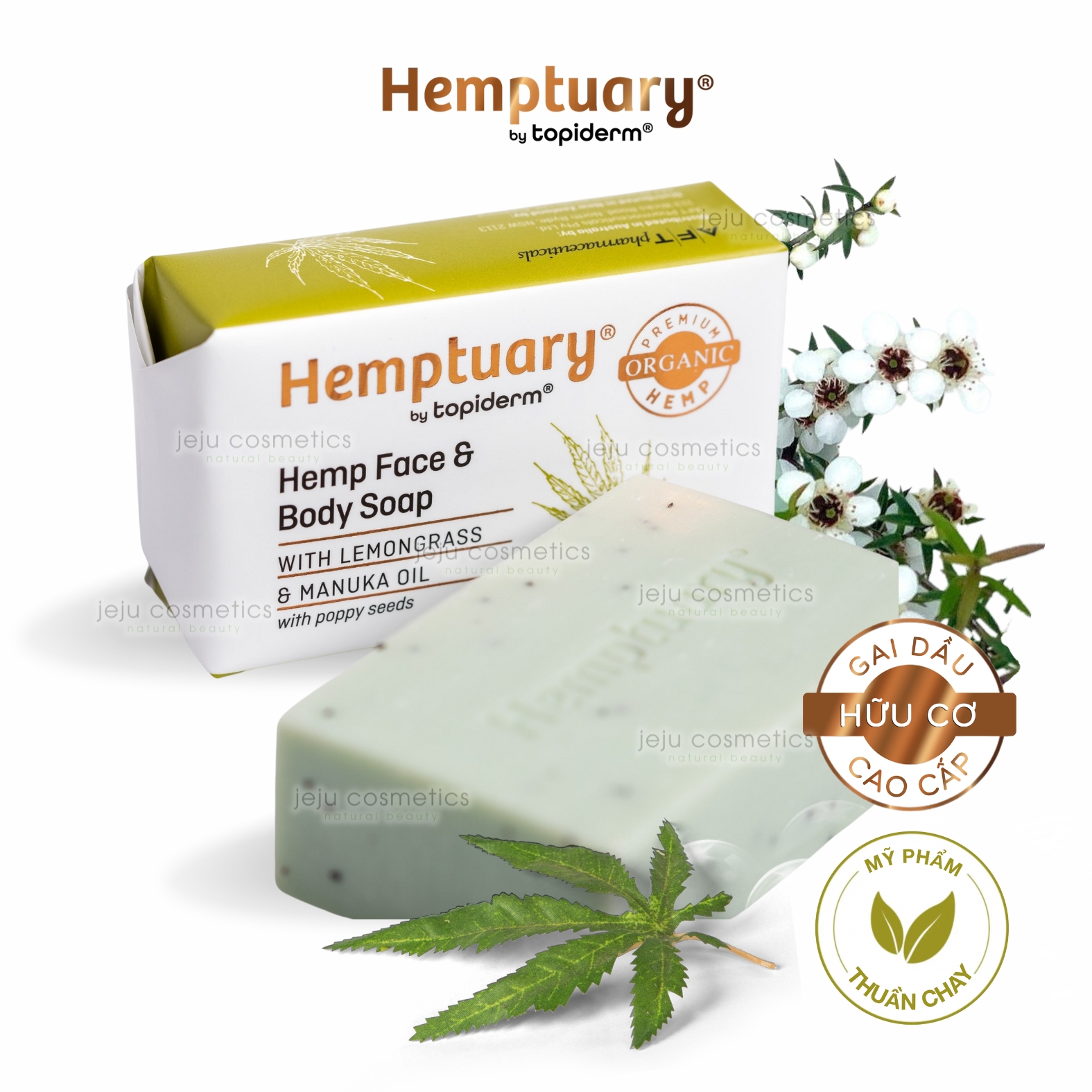 Xà Phòng Rửa Mặt Mặt và Cơ Thể từ Hạt Gai Dầu Hemptuary Face and Body Soap – Thuần Chay